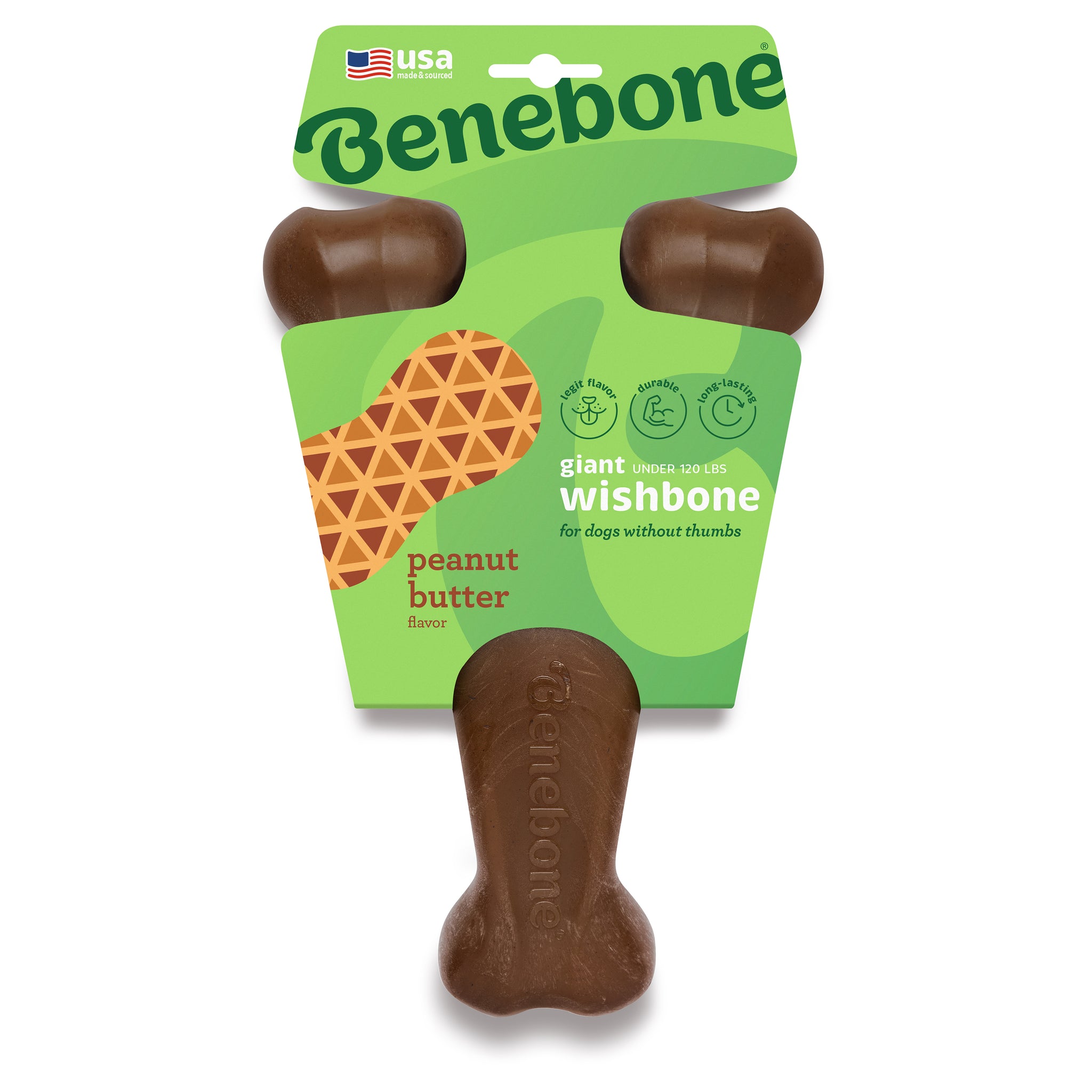 Benebone Dog Chew Wishbone Peanut Butter