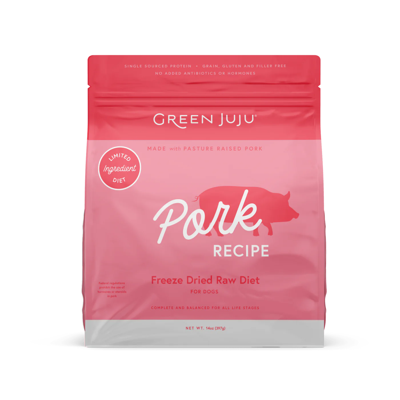 Green JuJu Freeze Dried Raw Limited Ingredient Pork Recipe 14oz