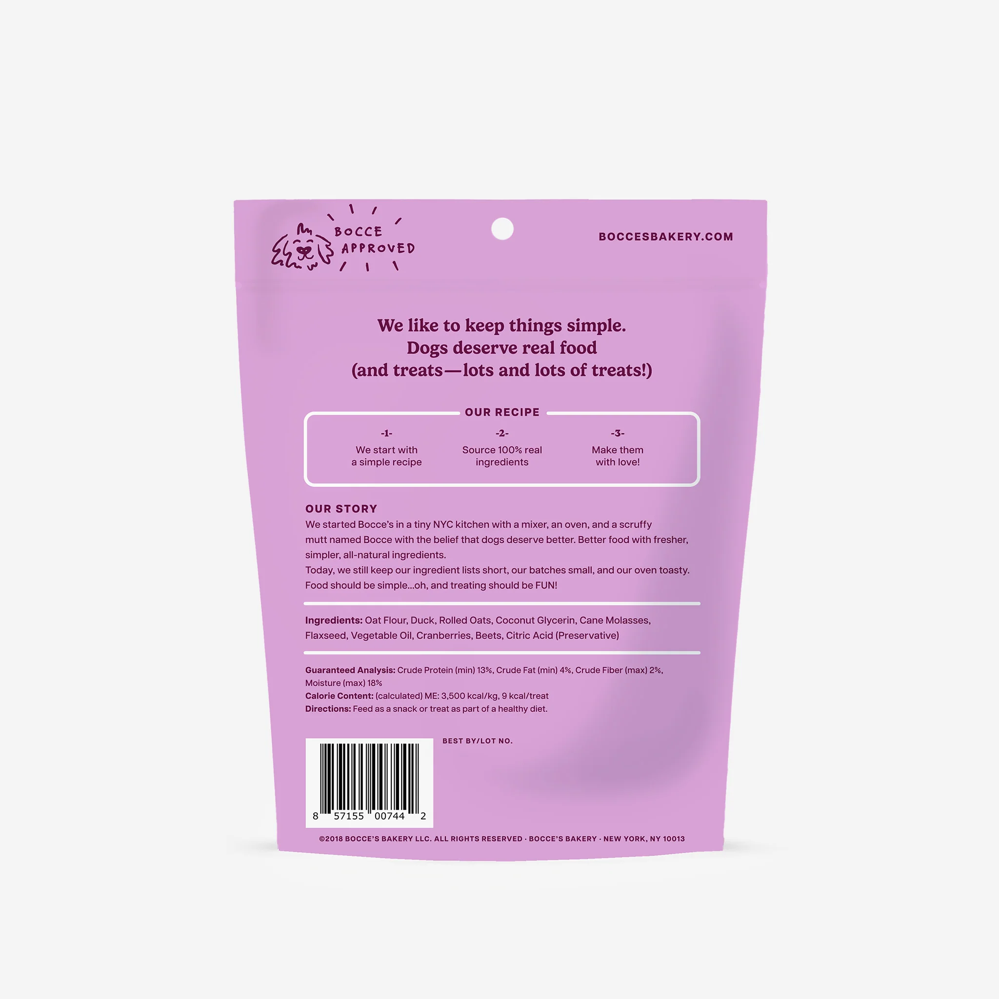 Bocce's Soft & Chewy Duck Recipe 6oz