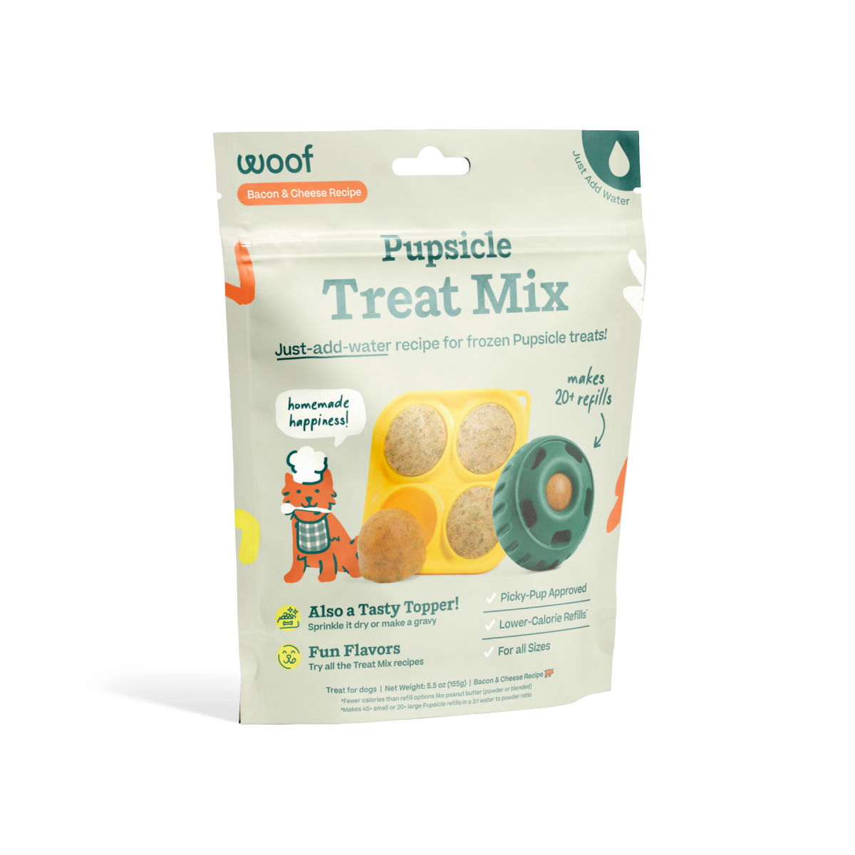 Woof Pupsicle Treat Mix Bacon & Cheese 5.5oz