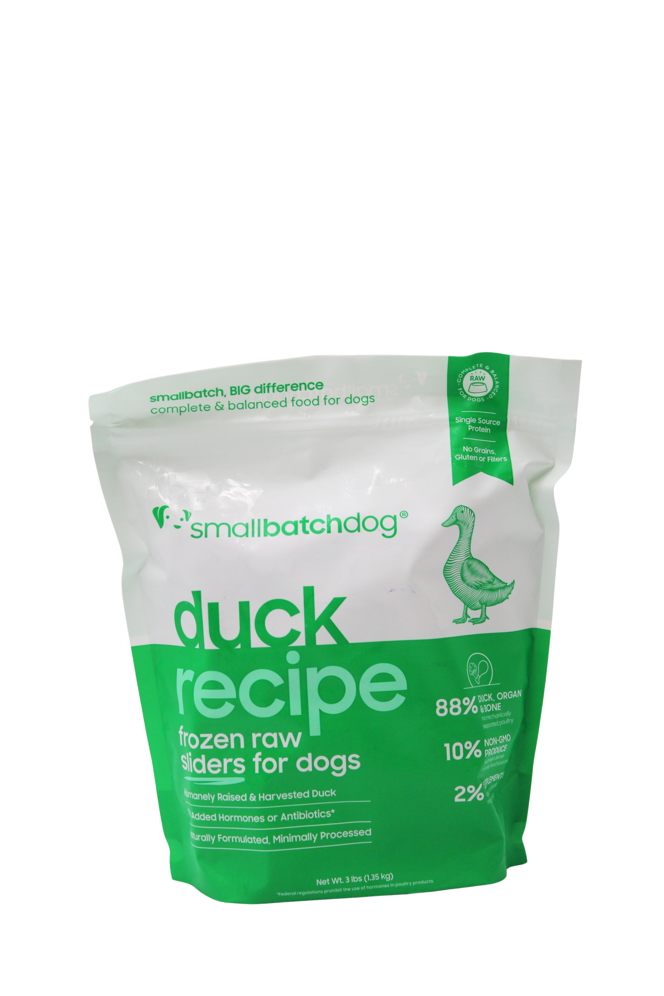 SmallBatch Raw Dog Food Duck Sliders 3lb