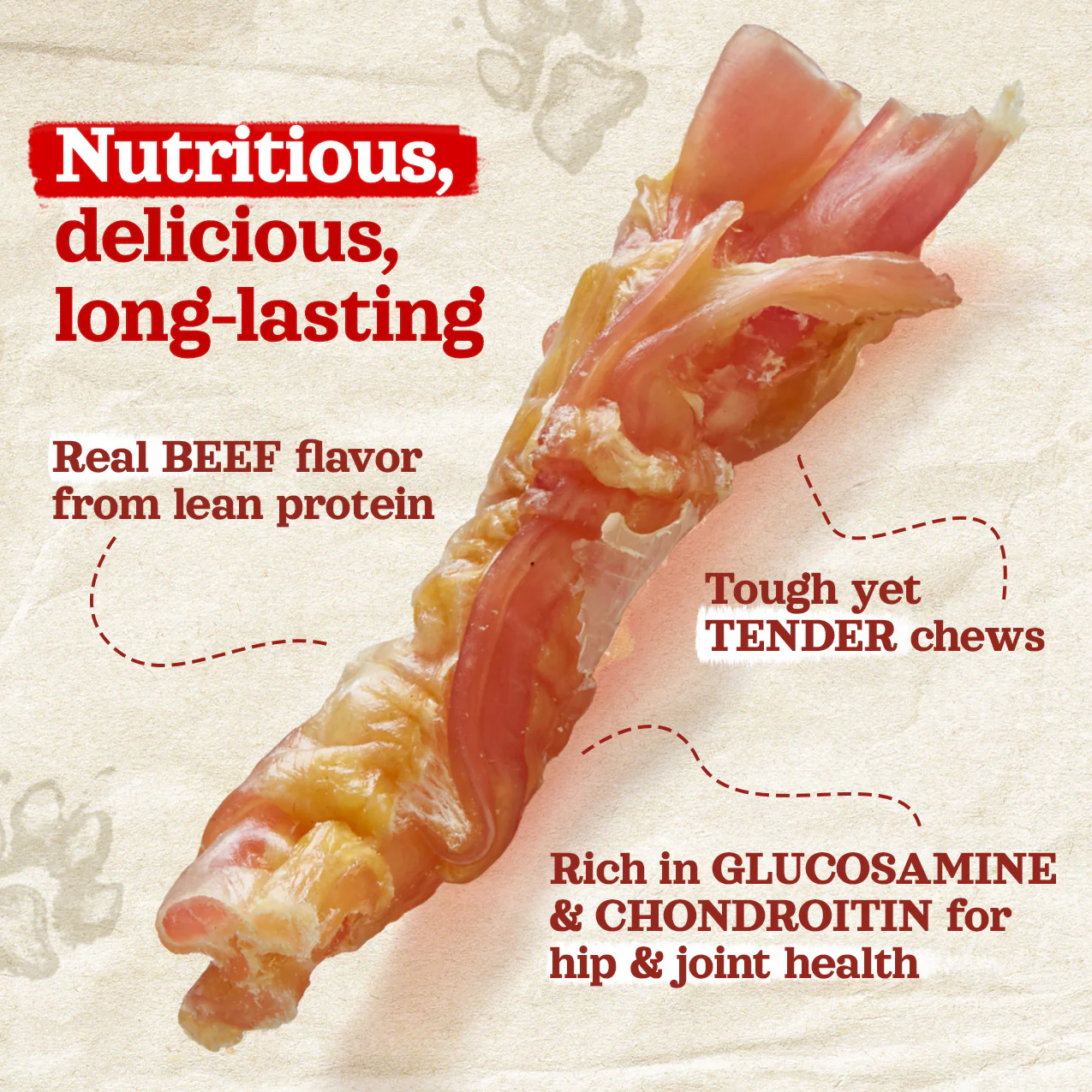 Natural Farm Beef Tendon 4-6in 3pk