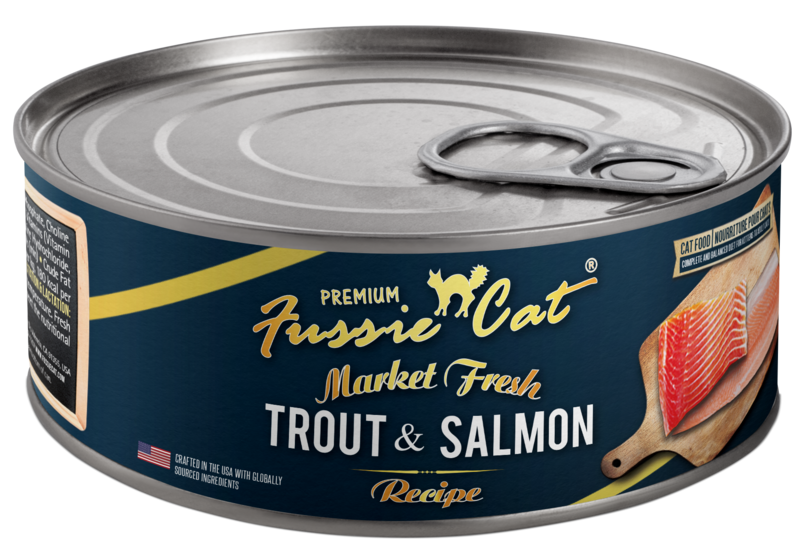 Fussie Cat Market Fresh Canned Cat food Trout & Salmon 5.5oz