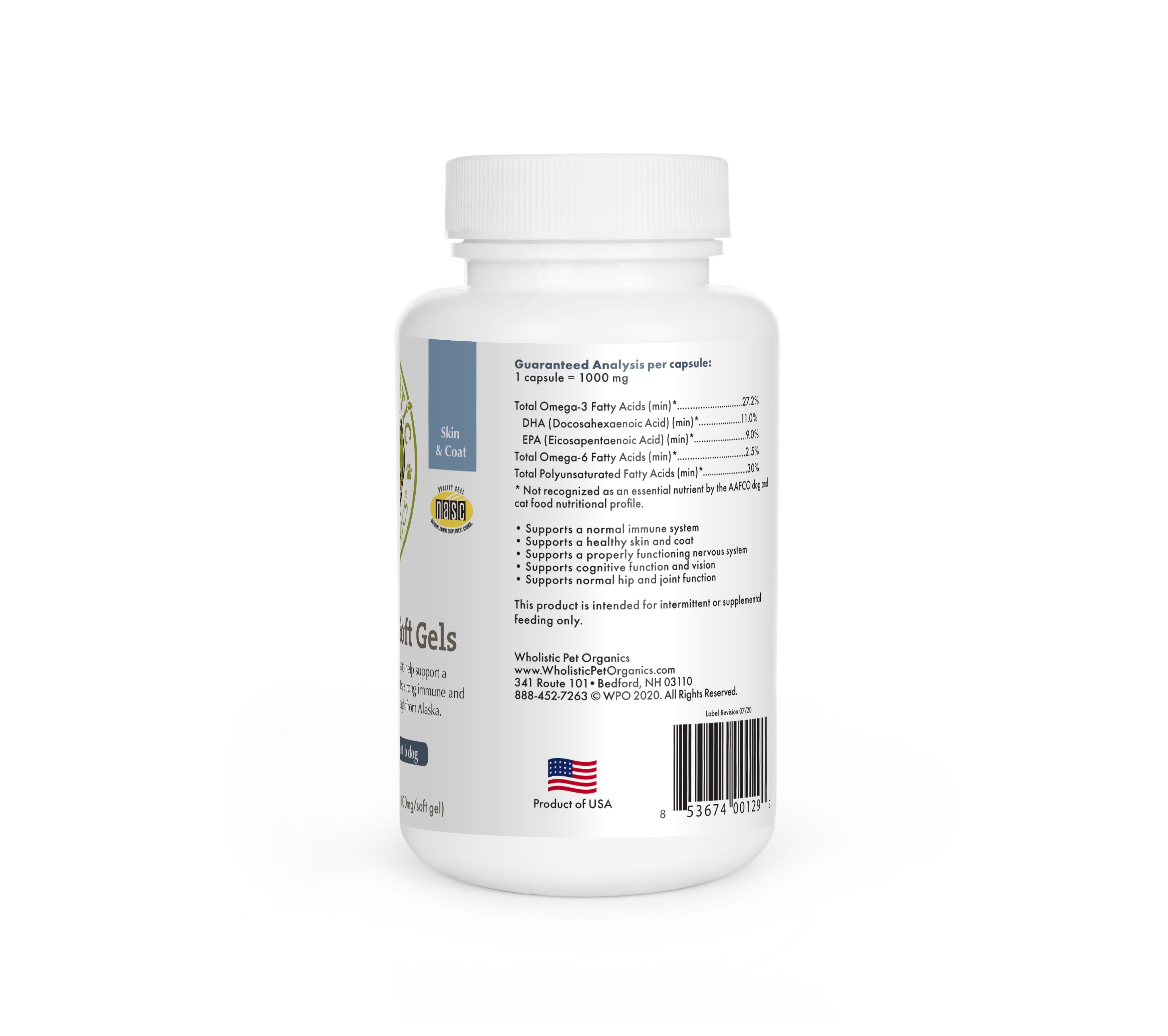 Wholistic Pet Organics Salmon Oil Soft Gels
