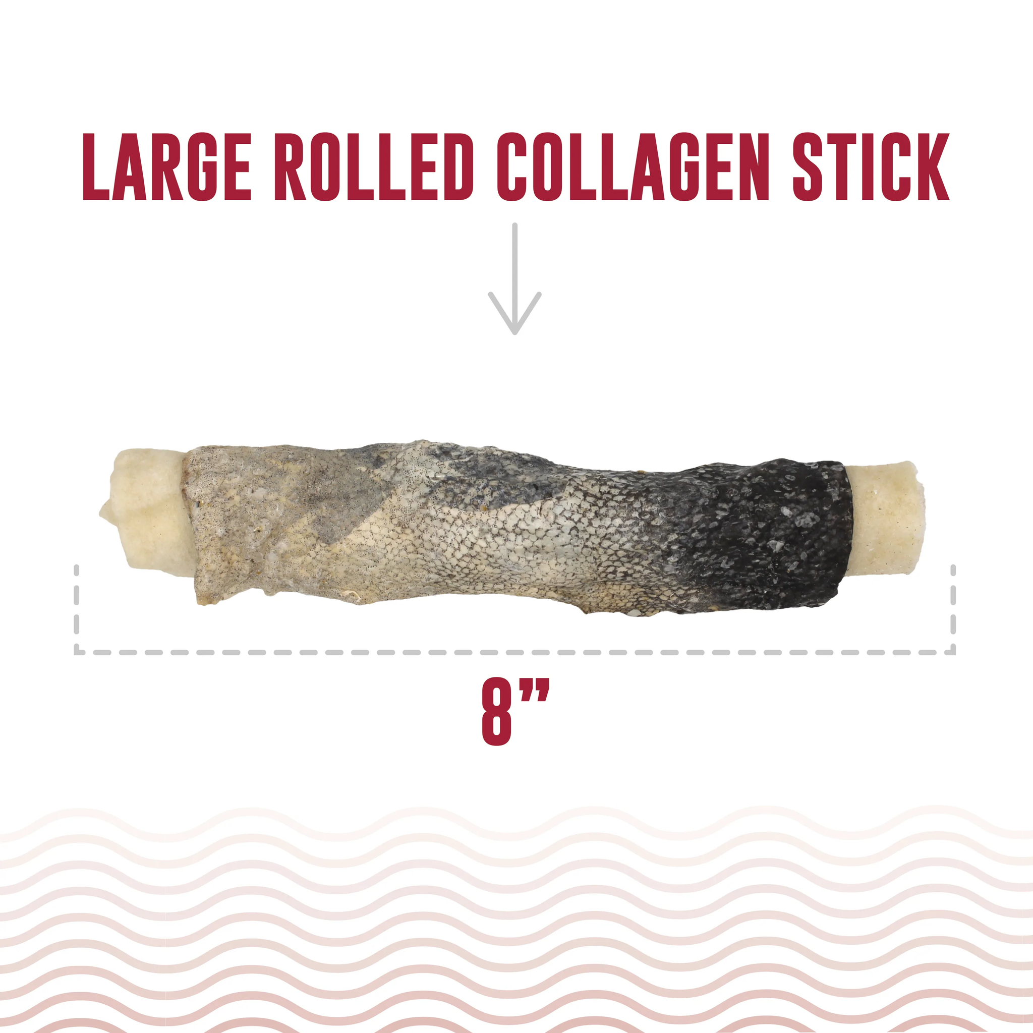 Icelandic Cod Wrapped Beef Collagen Stick 8in