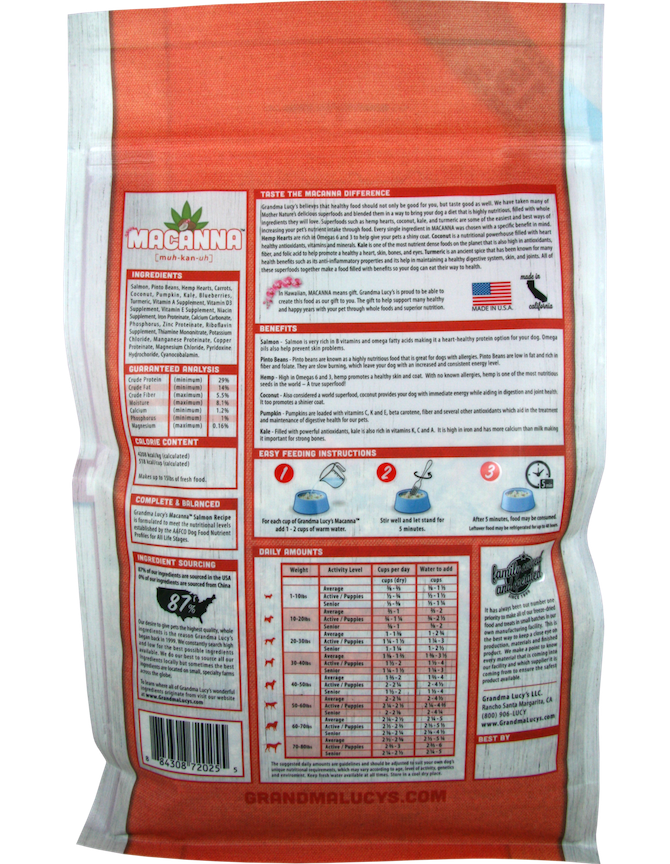 Grandma Lucy's Freeze Dried Dog Food Macanna Salmon