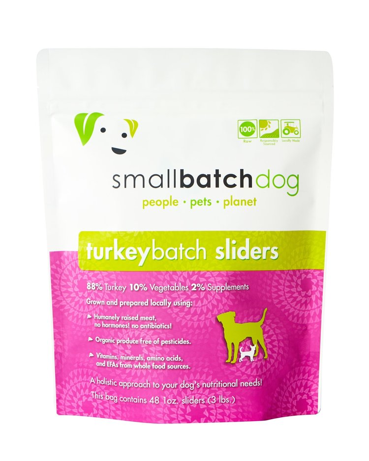 Small Batch Raw Dog Food Turkey Sliders 3lb
