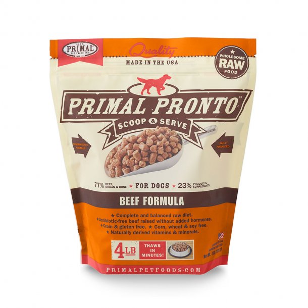 Primal Raw Dog Food Pronto Beef Formula 4lb