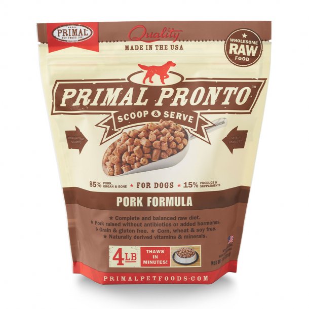 Primal Raw Dog Food Pronto Pork Formula 4lb
