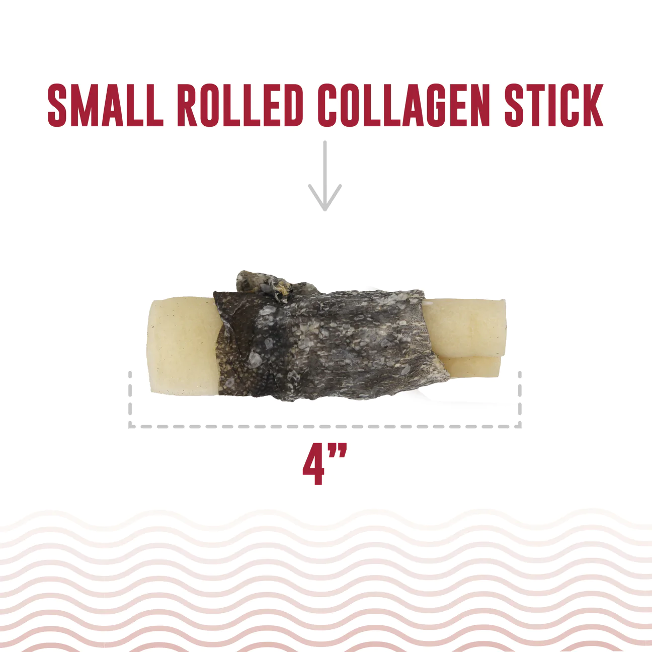 Icelandic Cod Wrapped Beef Collagen Stick 4in