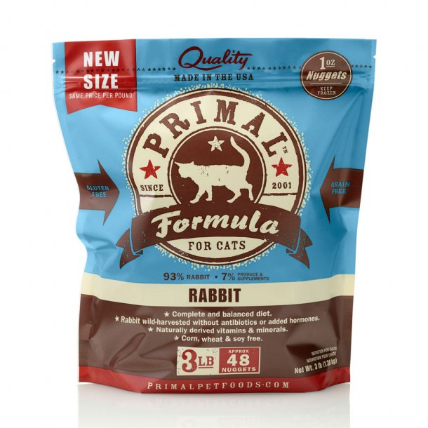 Primal Raw Cat Food Rabbit Formula 3lb