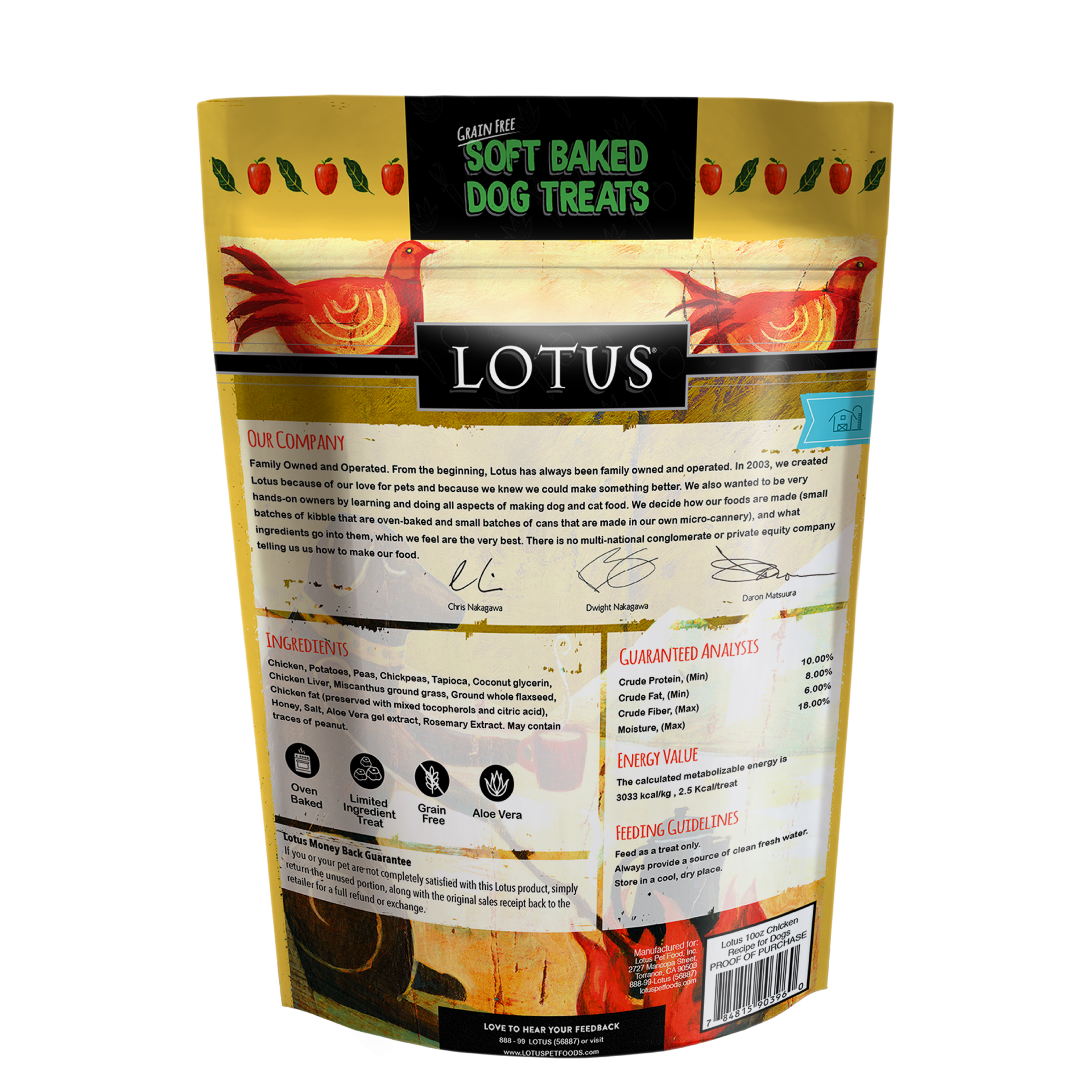 Lotus Soft Baked Grain Free Chicken & Chicken Liver Treats 10oz