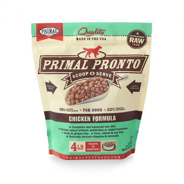 Primal Raw Dog Food Pronto Chicken Formula 4lb