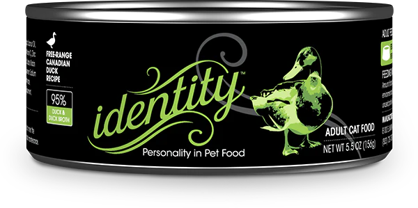 Identity Pet Cat Canned 95% Free Range Canadian Duck  Recipe 5.5oz
