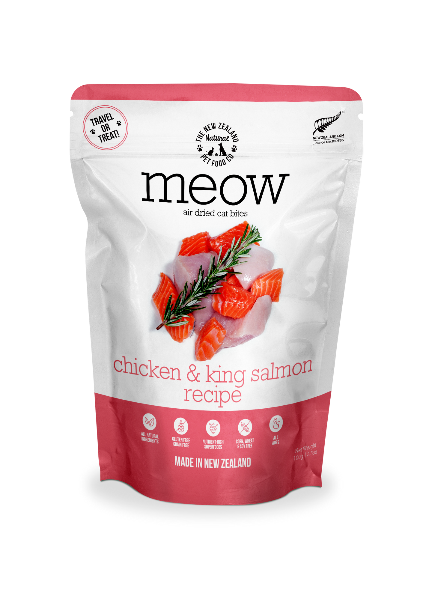 New Zealand Natural Air Dried Meow Chicken & King Salmon 3.5oz