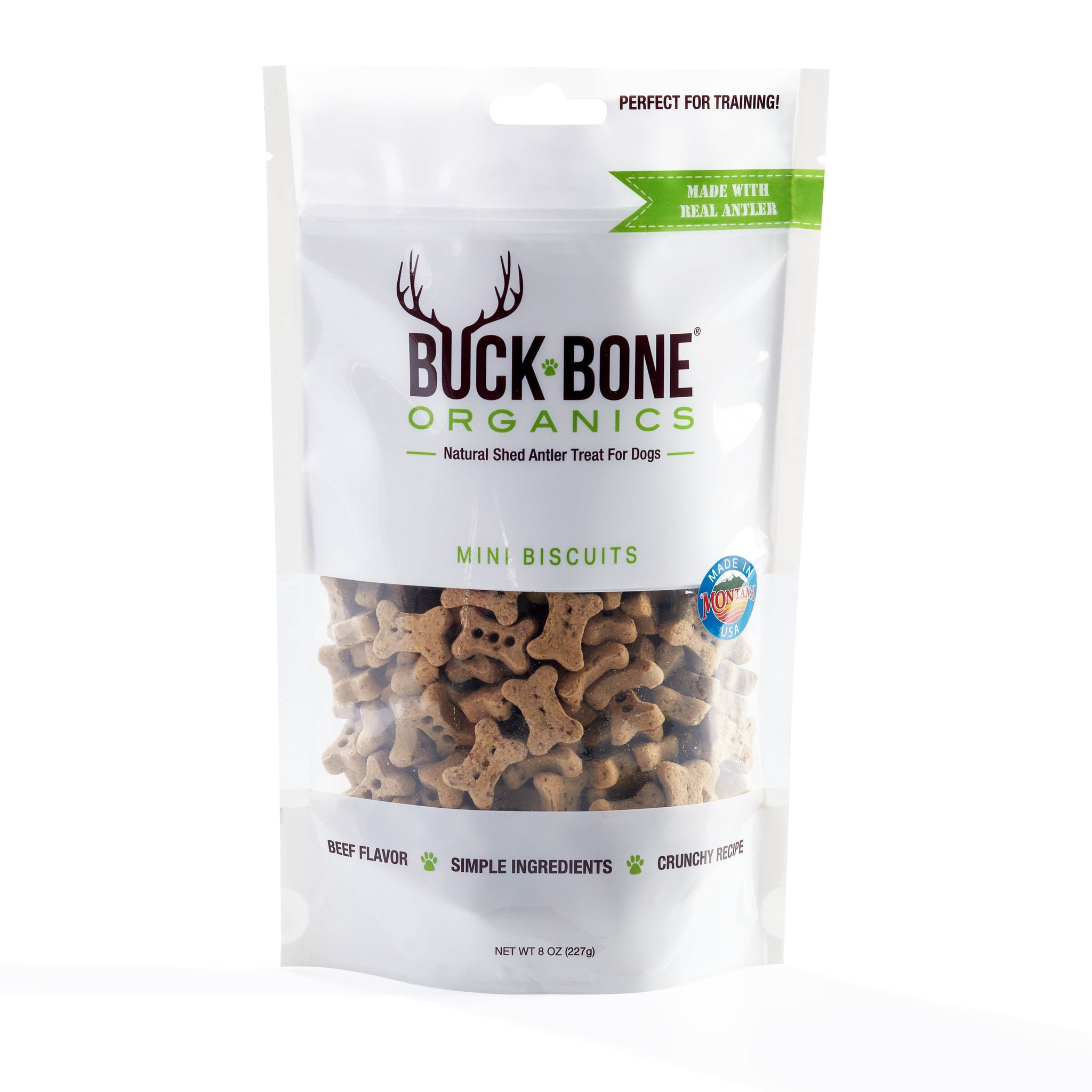 Buck Bone Organics Antler Dog Biscuits Mini 8oz