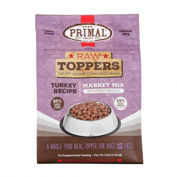 Primal Raw Dog Food Market Mix Turkey Recipe 5lb