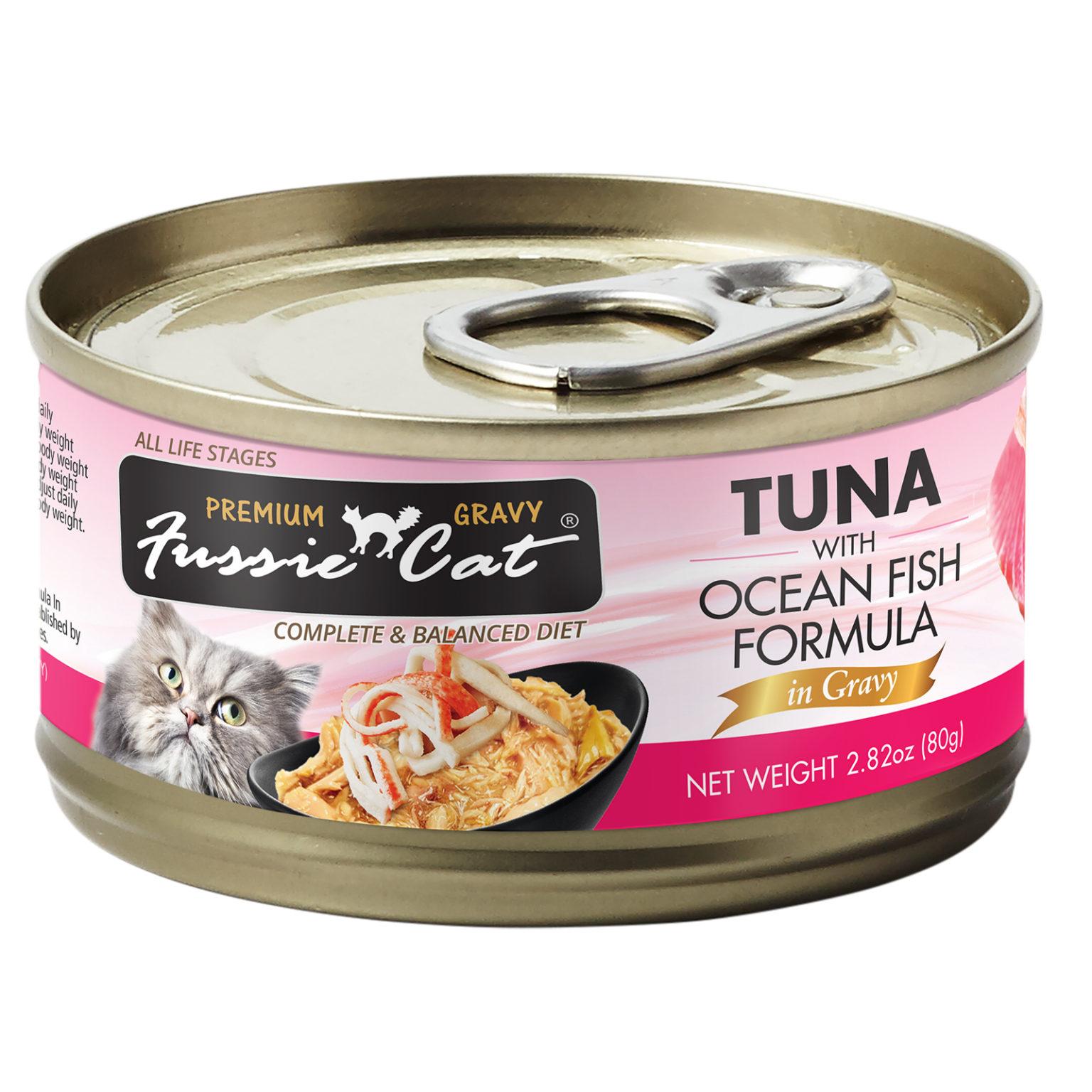 Fussie Cat Canned Tuna With Ocean Fish & Gravy 2.8oz