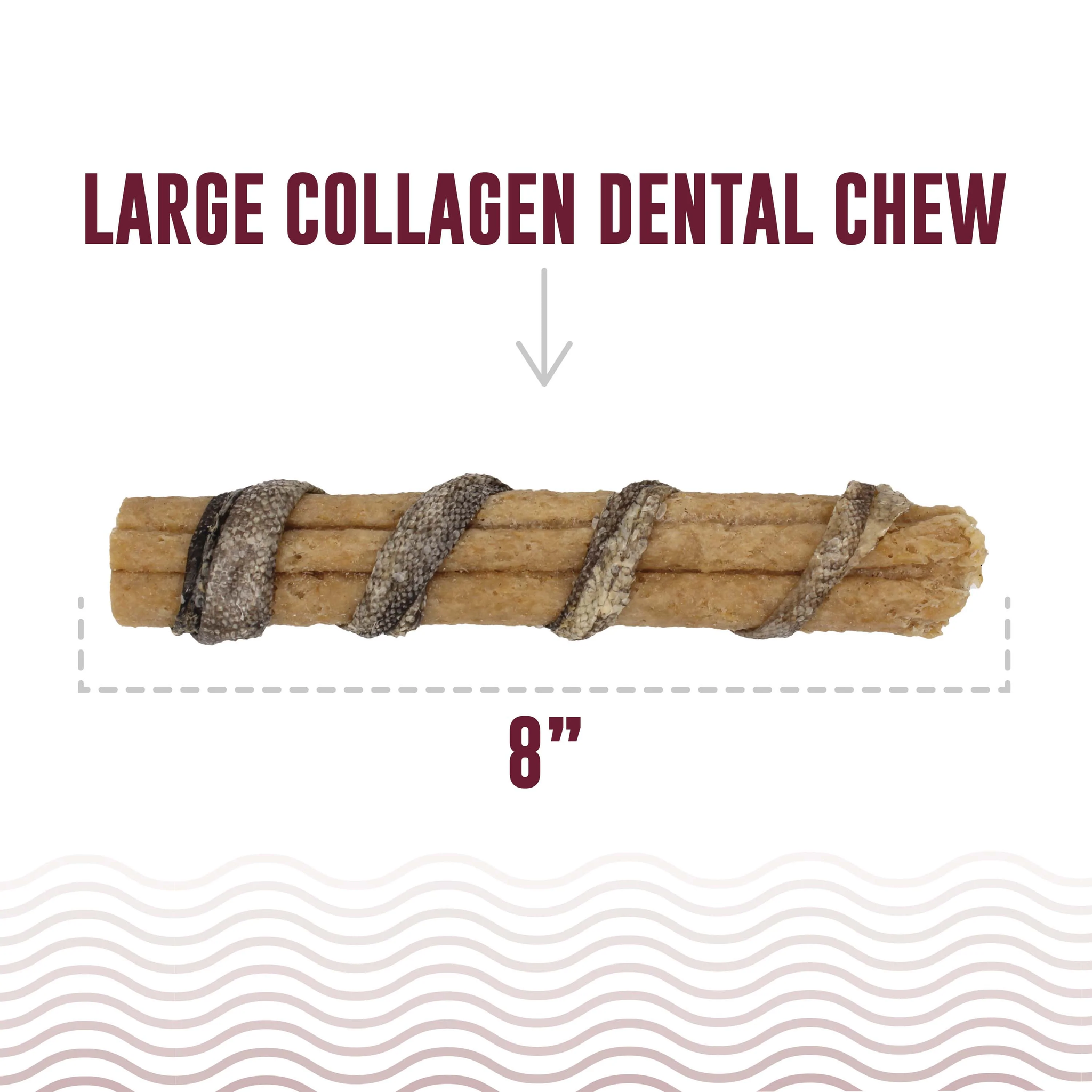 Icelandic Cod Wrapped Beef Collagen Chew 8in