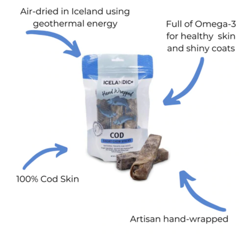 Icelandic Cod Short Chew Sticks 5in