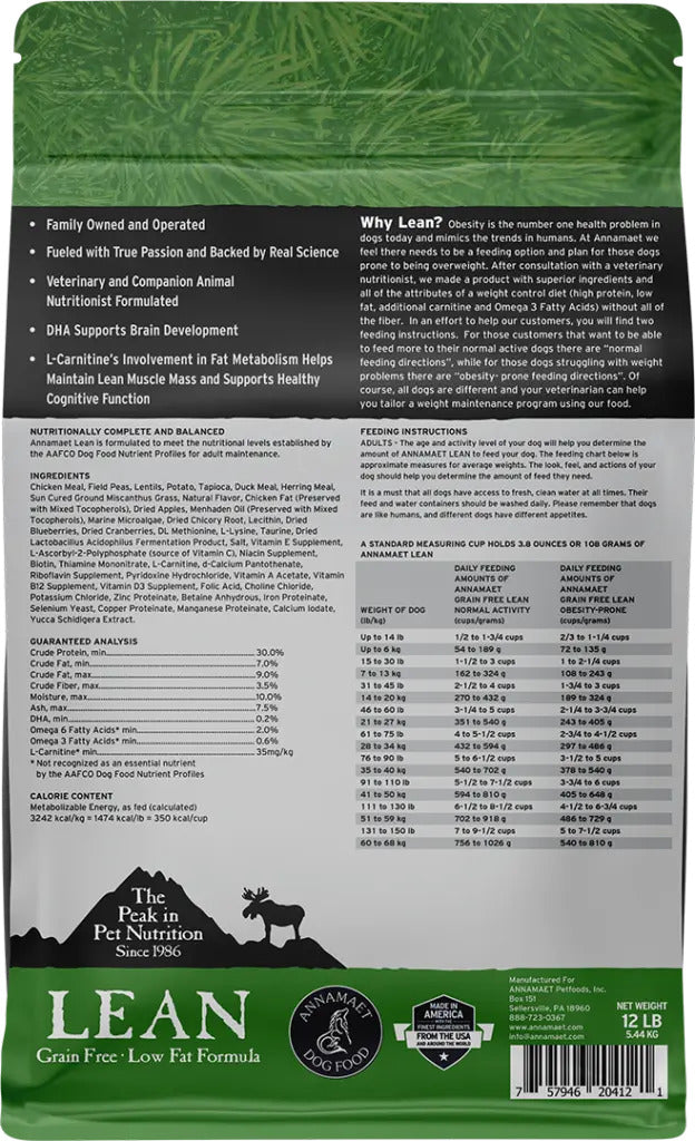 Annamaet Dry Dog Food Lean