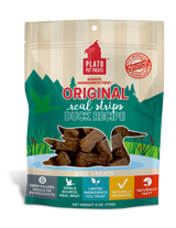 Plato Pet Treats Real Strips Duck 18oz