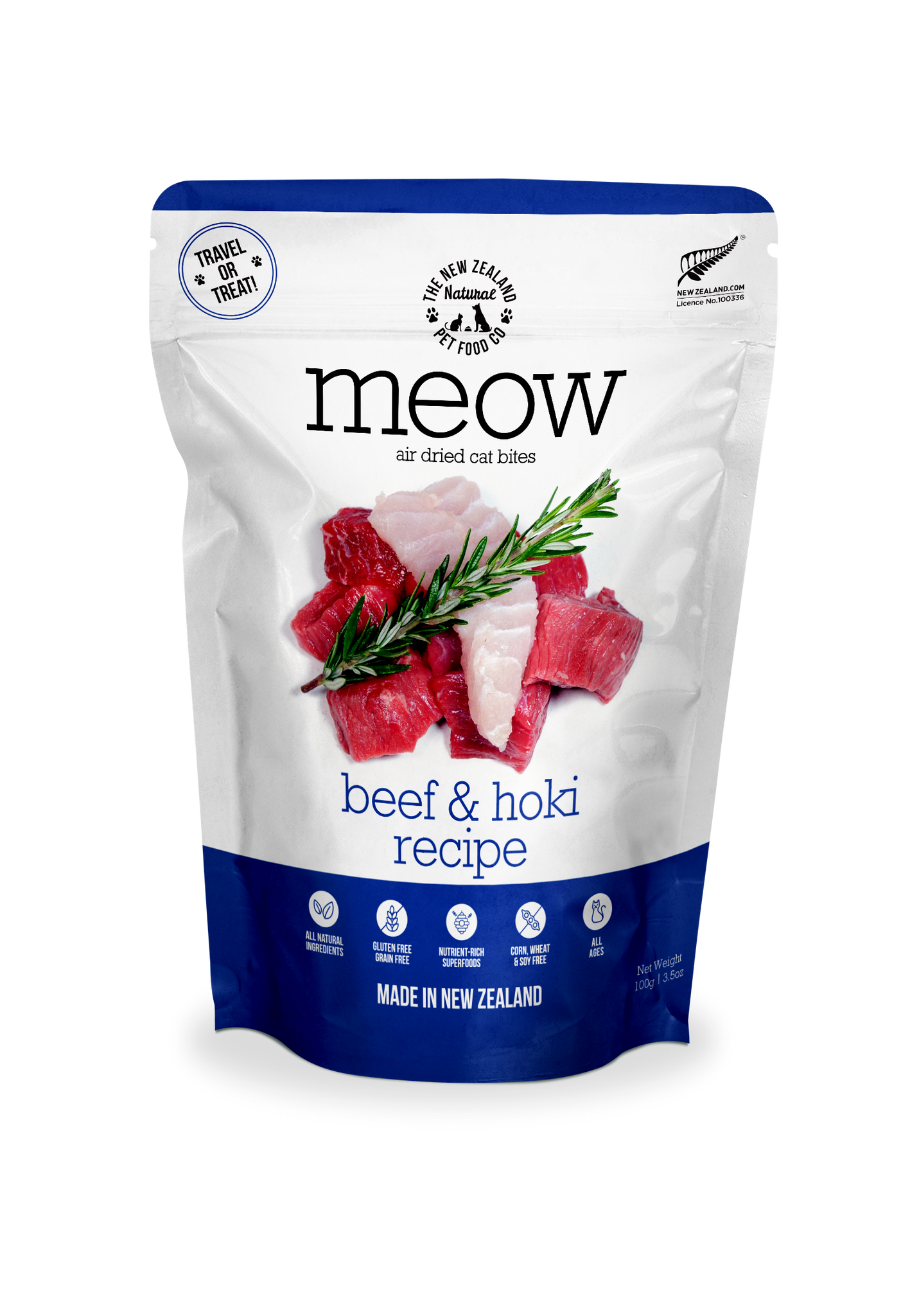 New Zealand Natural Air Dried Meow Beef & Hoki 3.5oz