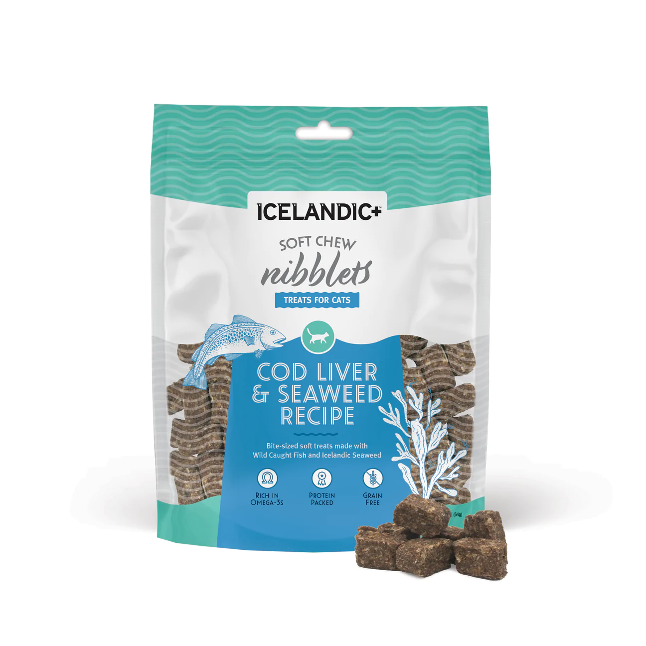 Icelandic Cat Soft Chew Cod Liver & Seaweed Nibblets 2.25oz