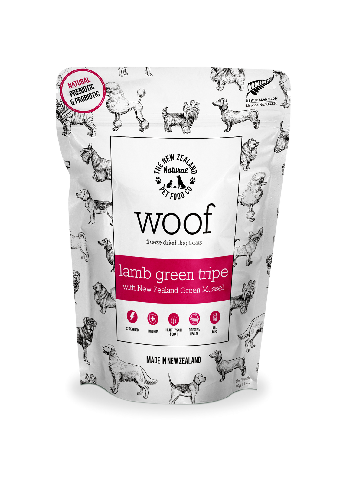 New Zealand Natural Woof Lamb Green Tripe Treat 1.4oz