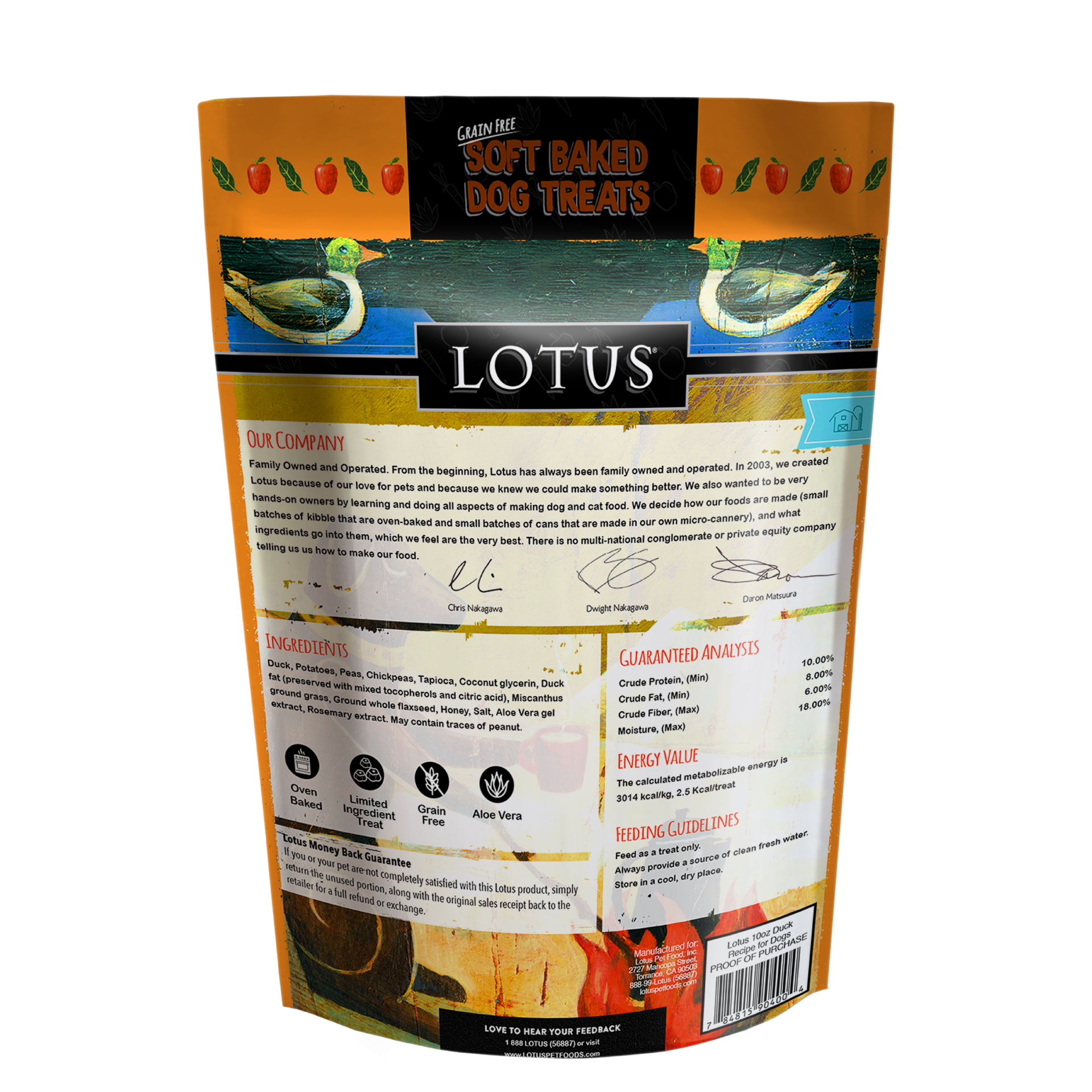 Lotus Soft Baked Grain Free Duck Treats 10oz