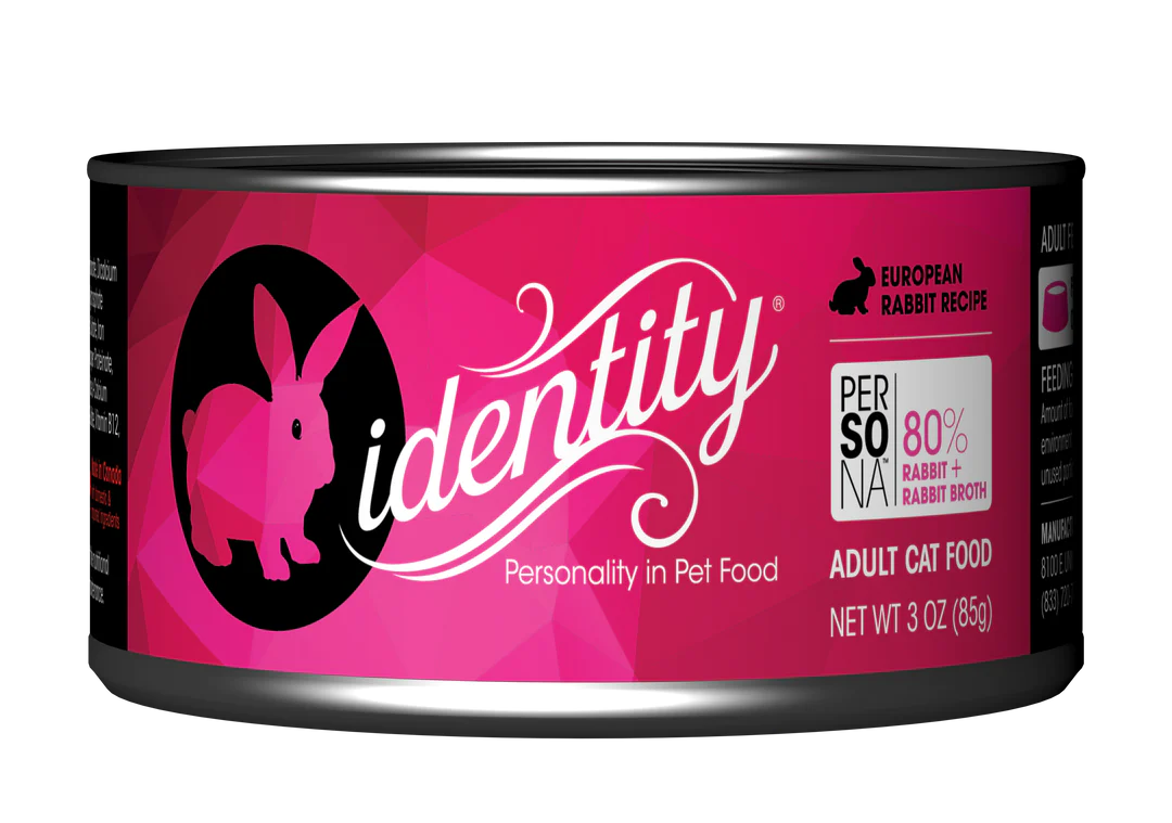 Identity Pet Cat Canned Persona 95% European Rabbit Recipe 3oz