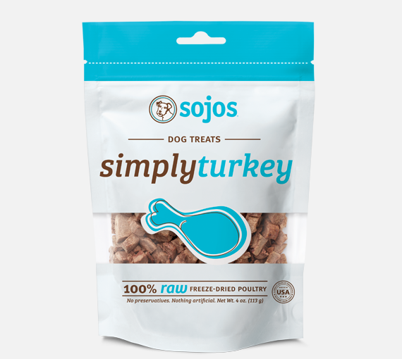 Sojos Simply Turkey Freeze Dried Dog Treats 4oz