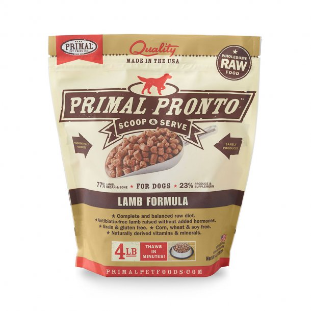 Primal Raw Dog Food Pronto Lamb Formula 4lb
