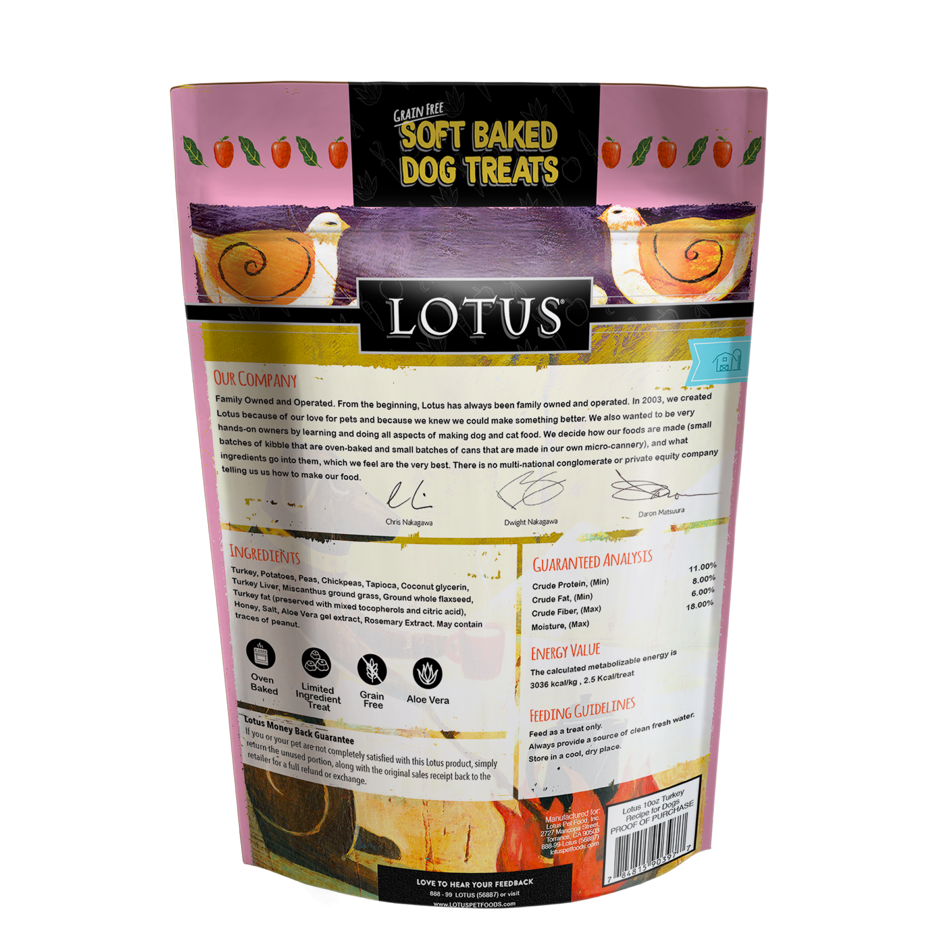 Lotus Soft Baked Grain Free Turkey & Turkey Liver Treats 10oz