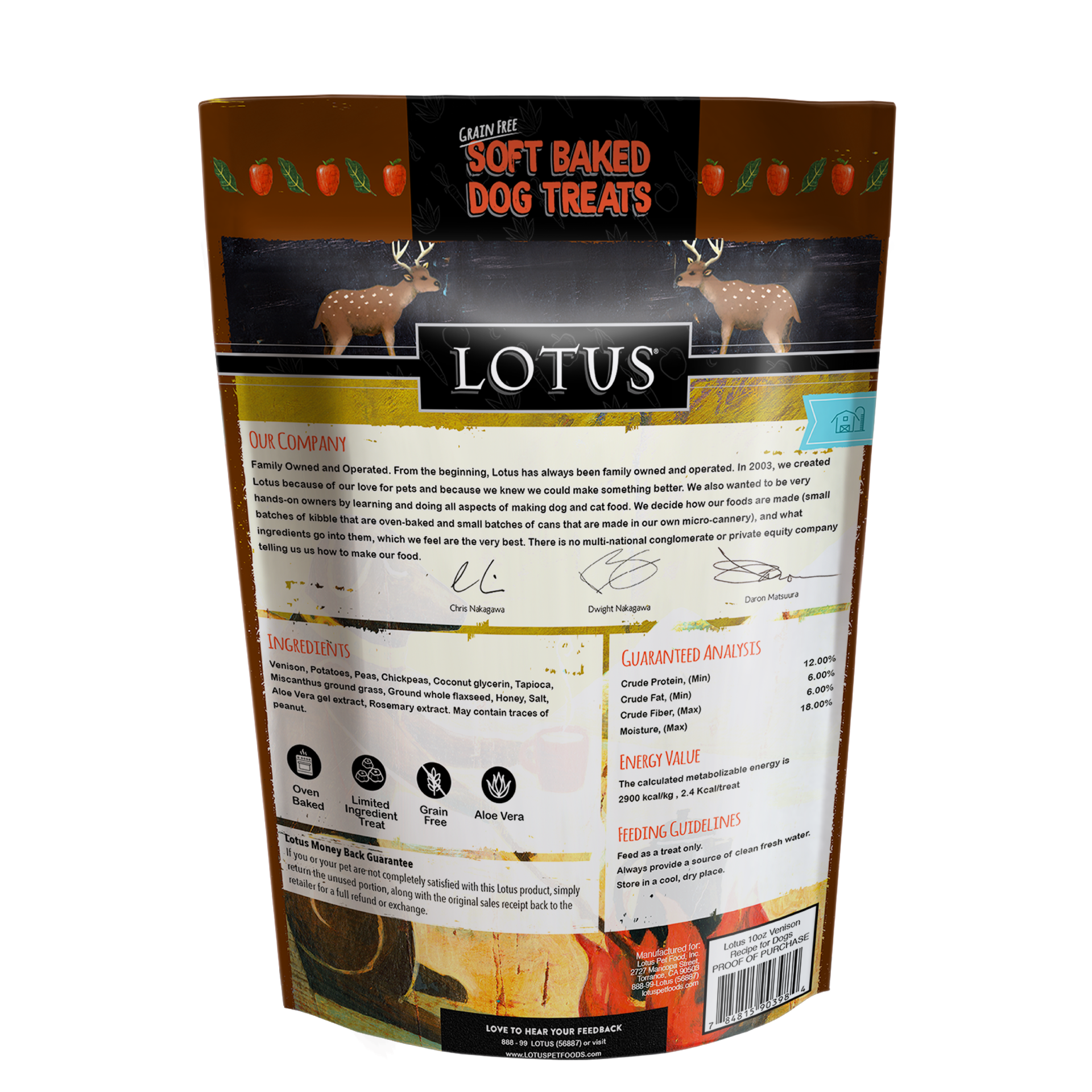 Lotus Soft Baked Grain Free Venison Treats 10oz