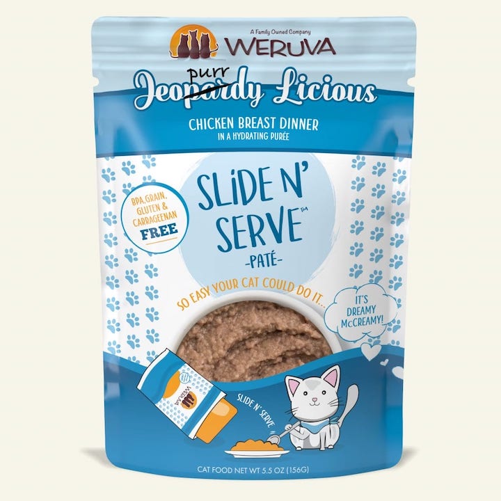 Weruva Cat Food Pouch Slide N' Serve Jeopurrdy Licious