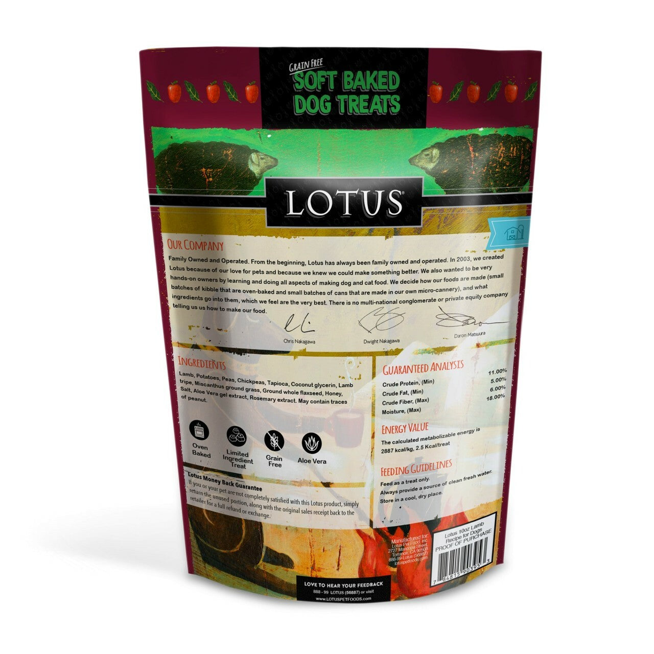 Lotus Soft Baked Grain Free Lamb & Lamb Tripe Treats 10oz