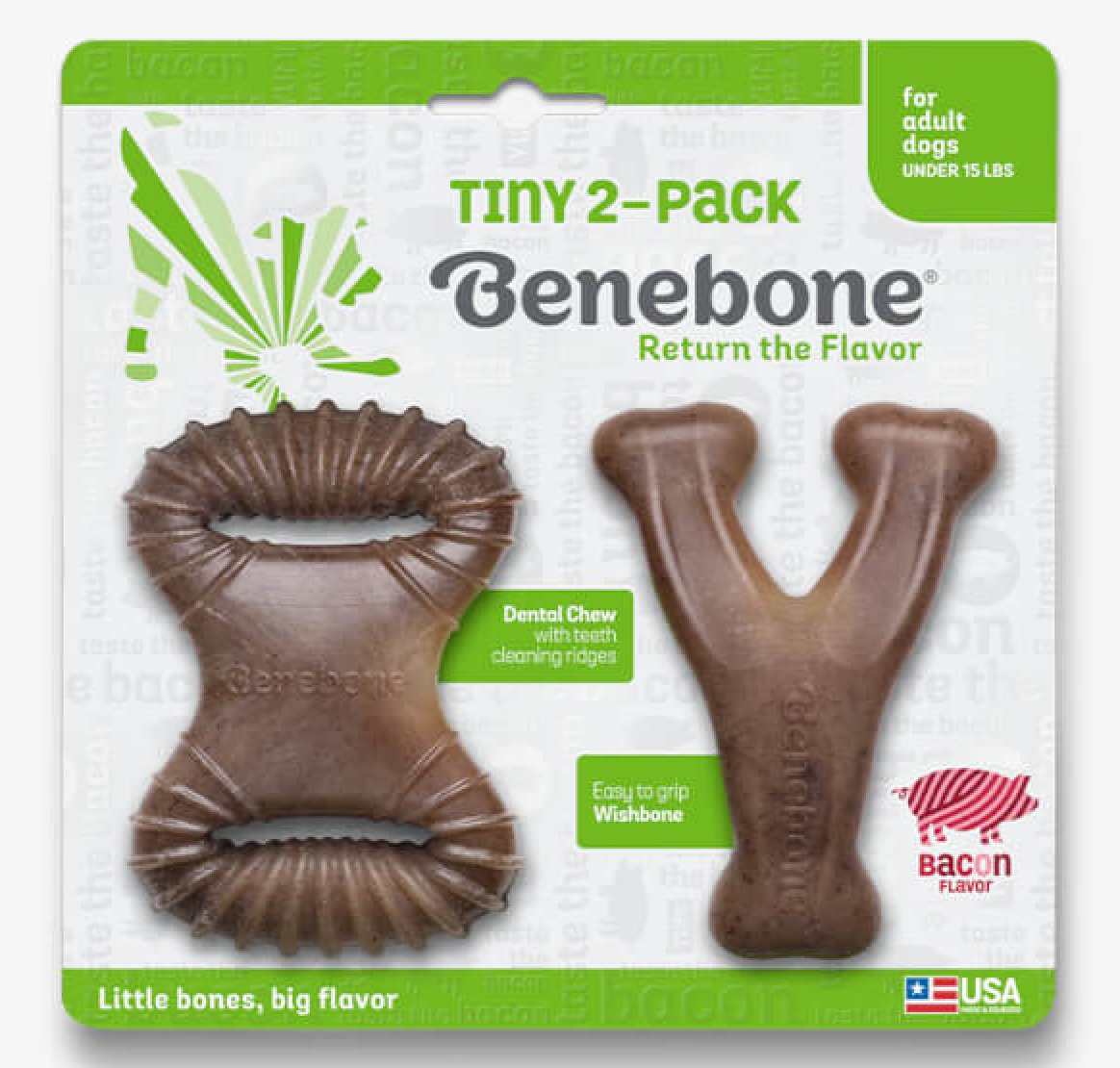 Benebone Bacon Tiny 2 Pack