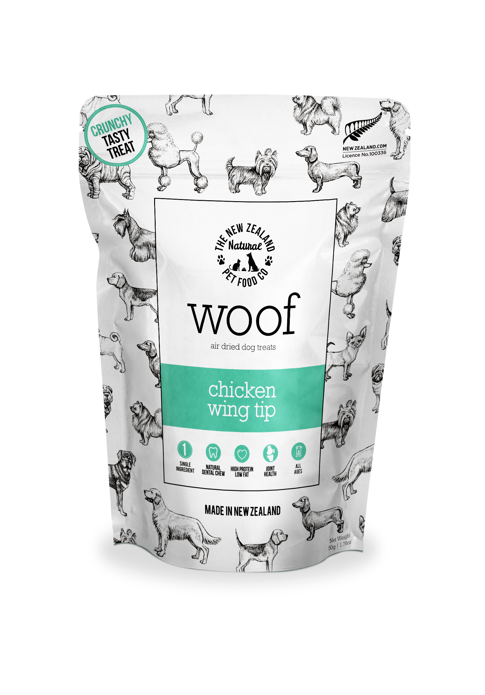 New Zealand Natural Woof Chicken Wing Tip Treat 1.76oz