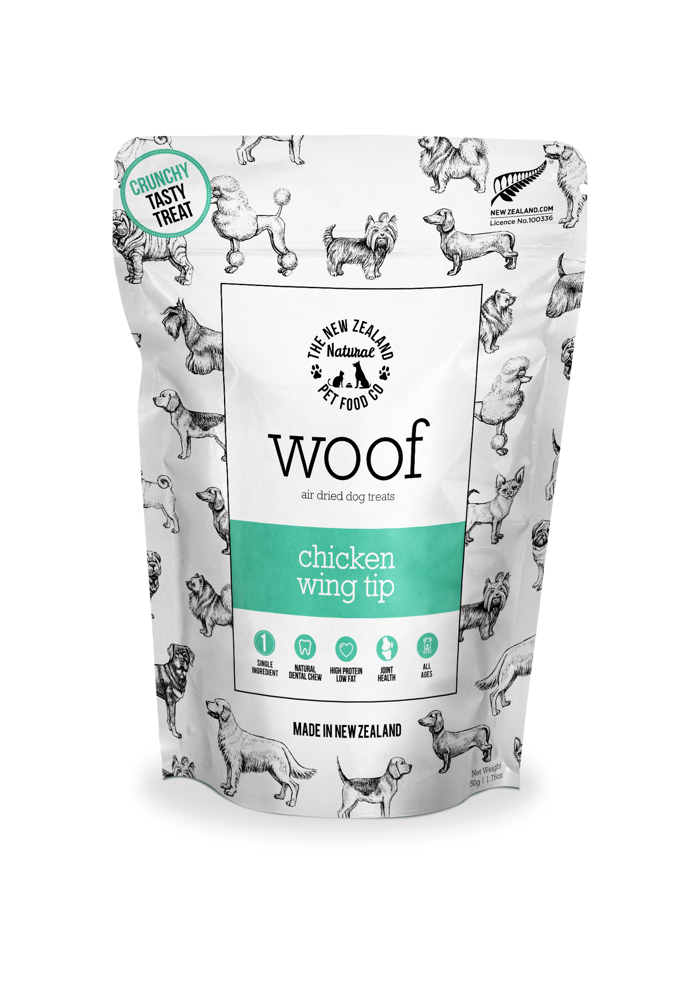 New Zealand Natural Woof Chicken Wing Tip Treat 1.76oz