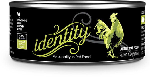 Identity Pet Cat Canned 95% Free Range Cobb Chicken Recipe 5.5oz
