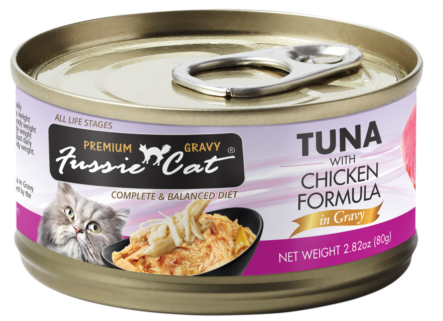 Fussie Cat Canned Tuna With Chicken & Gravy 2.8oz