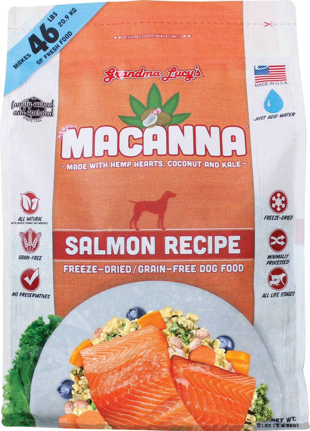 Grandma Lucy's Freeze Dried Dog Food Macanna Salmon