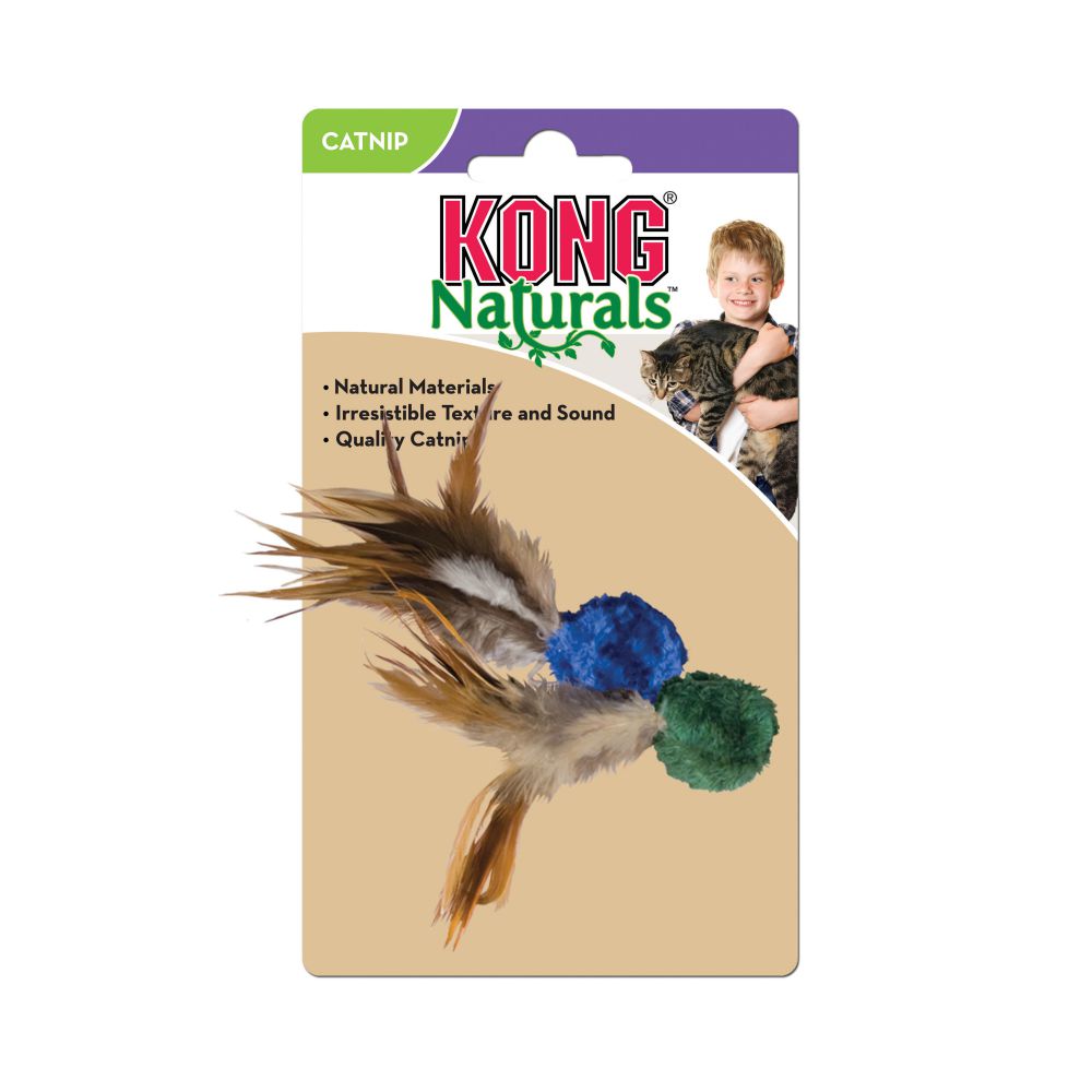 Kong Cat Naturals Crinkly Ball with Feathers