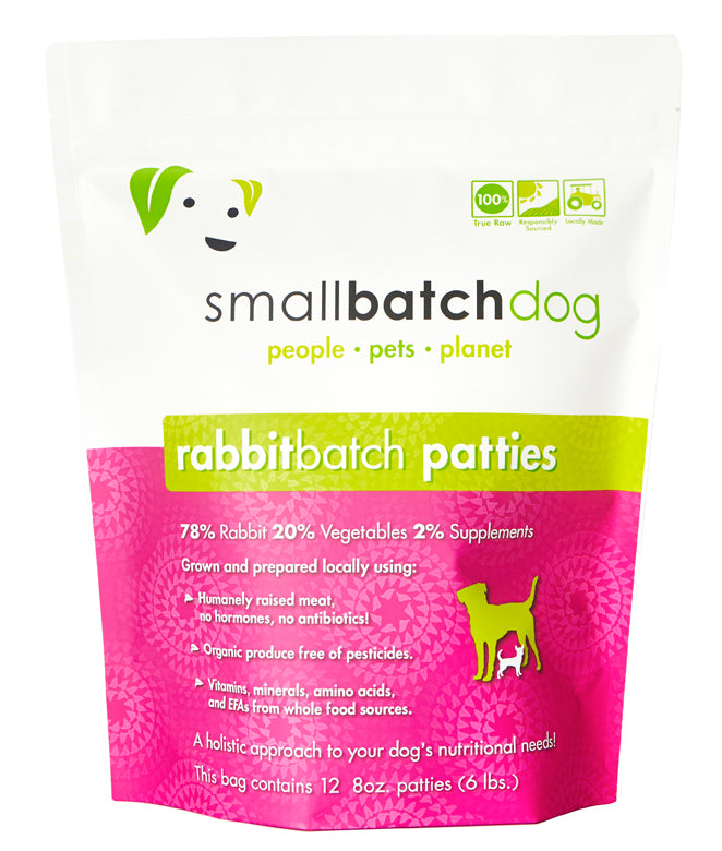 Small Batch Raw Dog Food Rabbit Patties 6lb