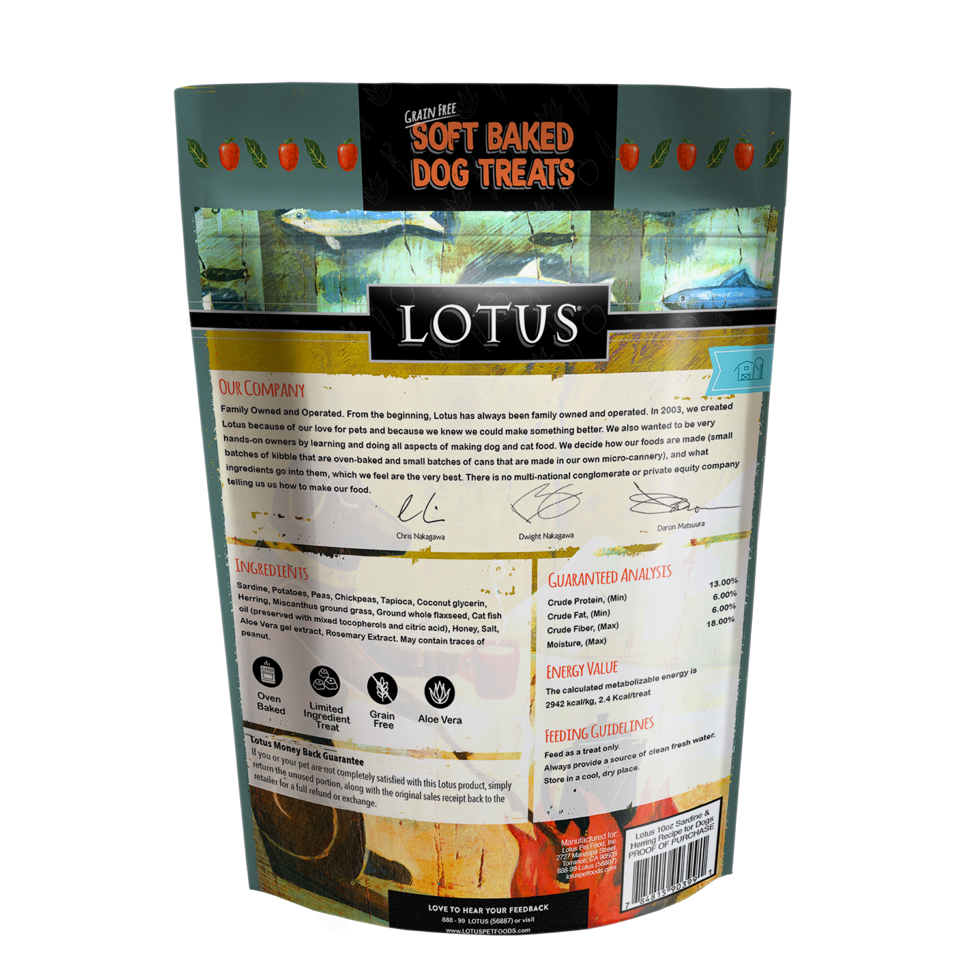 Lotus Soft Baked Grain Free Sardine & Herring Treats 10oz