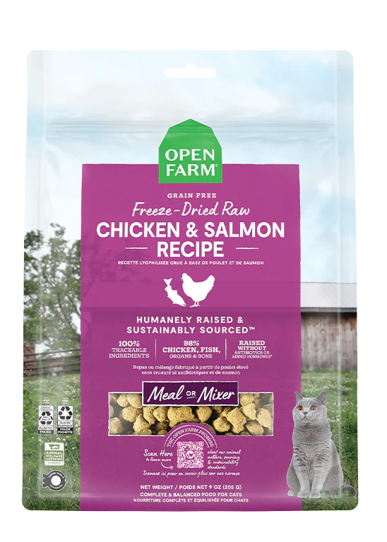 Open Farm Cat Freeze Dried Chicken & Salmon Recipe