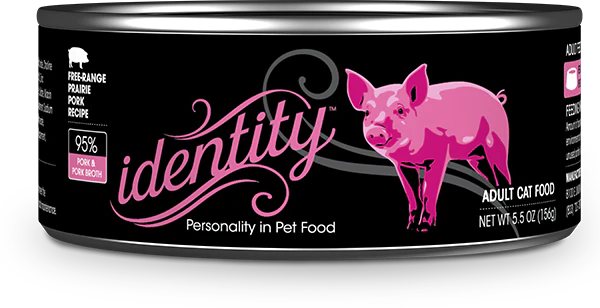 Identity Pet Cat Canned 95% Free Range Prairie Pork Recipe 5.5oz