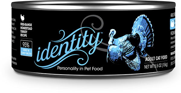 Identity Pet Cat Canned 95% Free Range Homestead Turkey Recipe 5.5oz