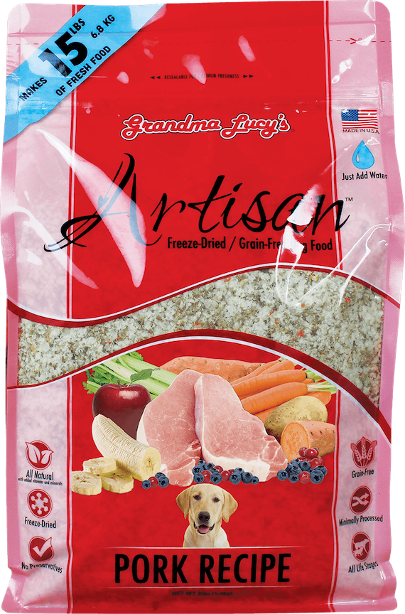 Grandma Lucy's Freeze Dried Dog Food Artisan Pork Recipe